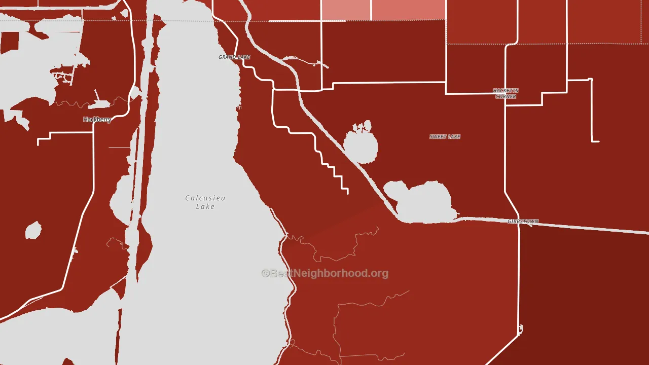 Cameron Parish, LA block-group political-lean map