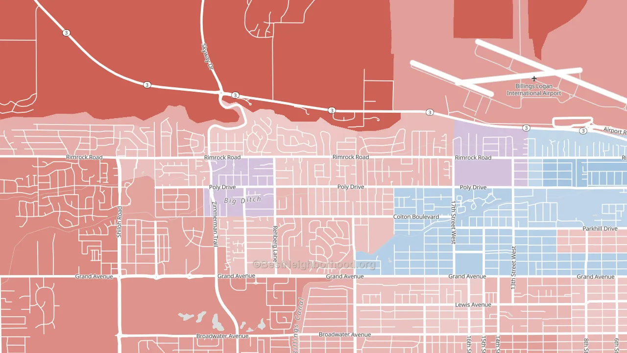 Cameron Park, Billings, MT block-group political-lean map