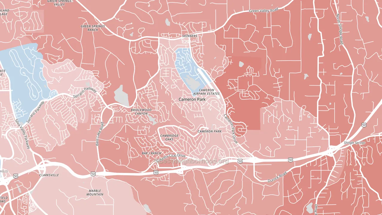 Cameron Park, CA block-group political-lean map