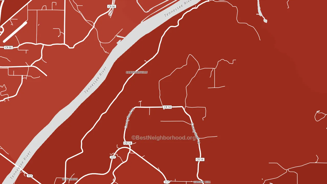 Cameronsville, AL block-group political-lean map