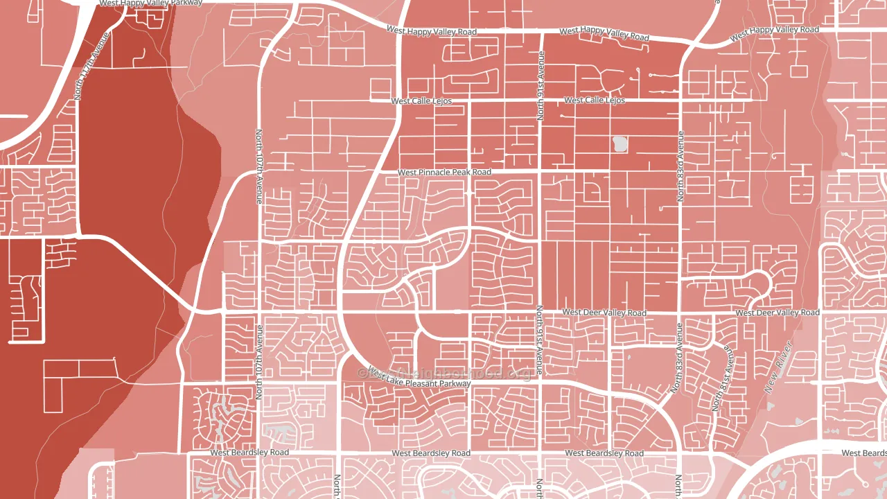 Camino Lago, Phoenix, AZ block-group political-lean map