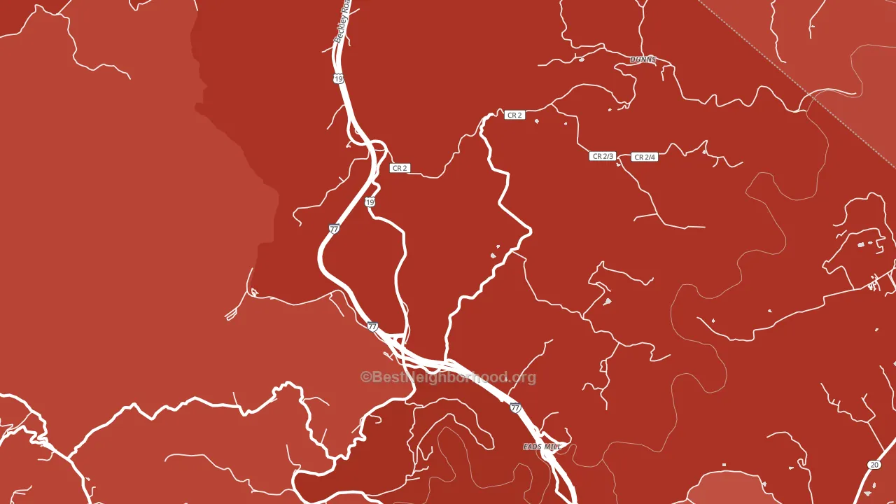 Camp Creek, WV block-group political-lean map