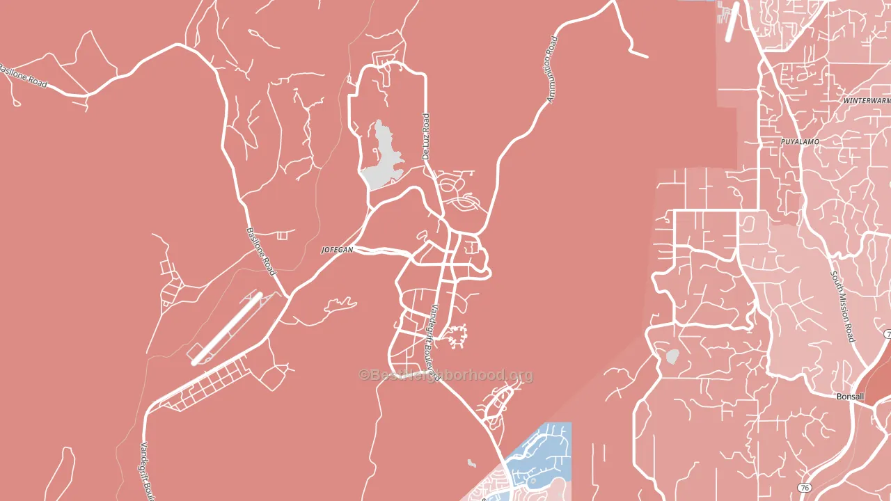 Camp Pendleton North, CA block-group political-lean map