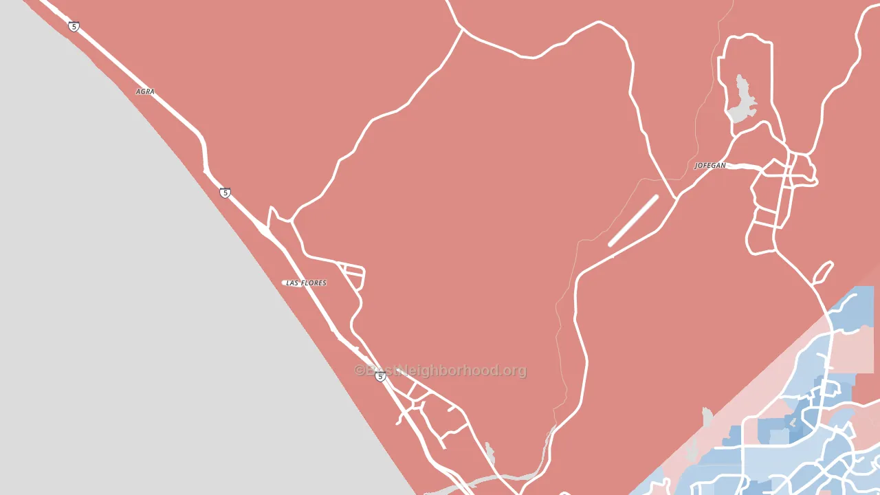 Camp Pendleton South, Oceanside, CA block-group political-lean map