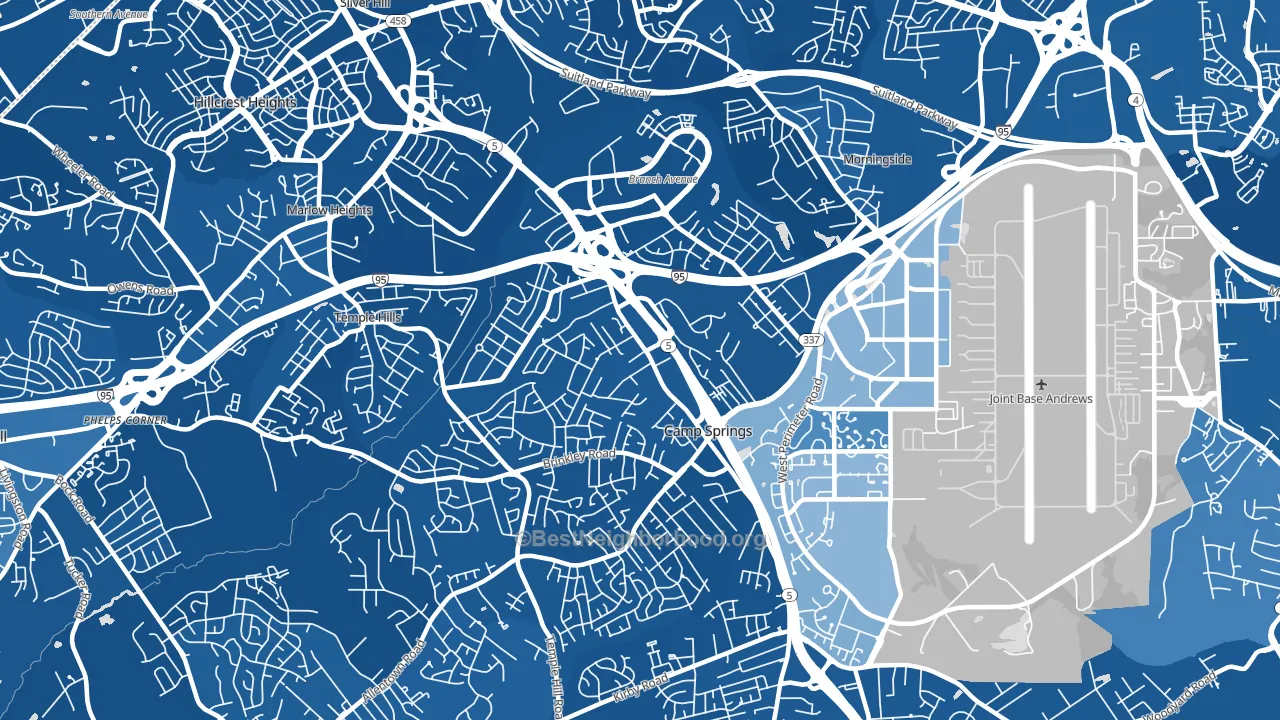 Camp Springs, MD block-group political-lean map