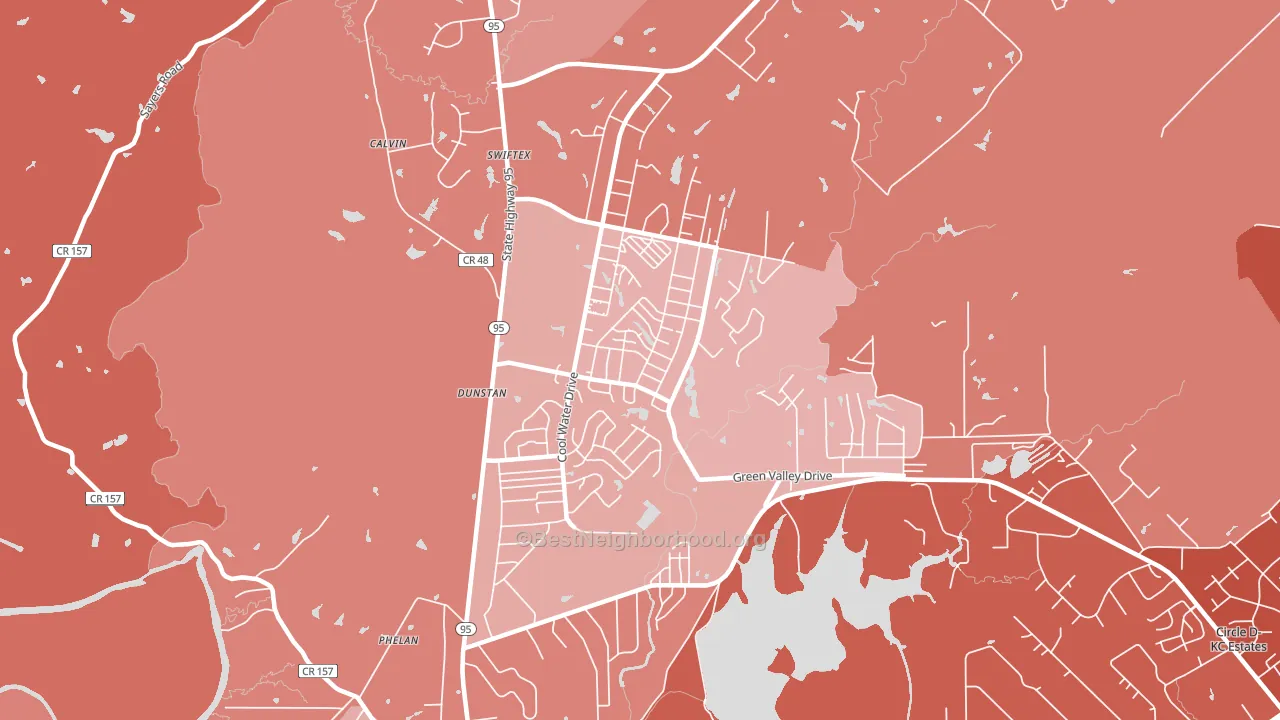 Camp Swift, TX block-group political-lean map