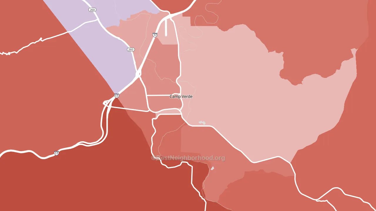 Camp Verde, AZ block-group political-lean map