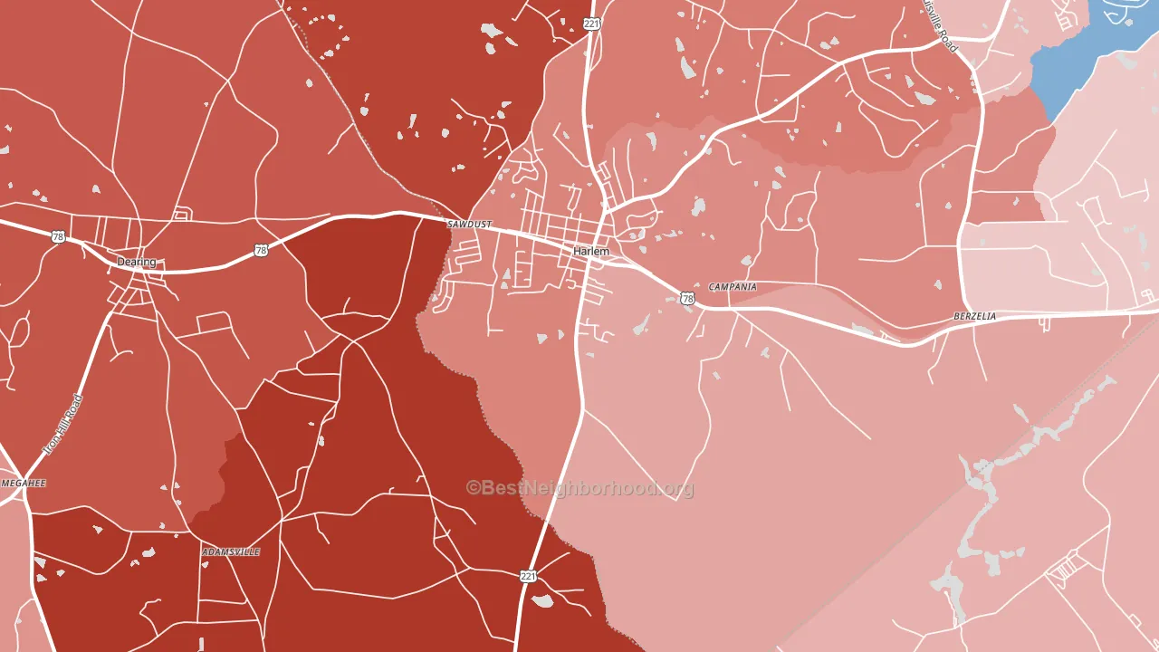 Campania, GA block-group political-lean map