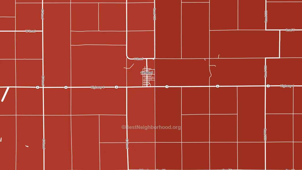 Campbell, NE block-group political-lean map