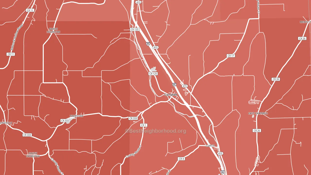 Campbell, NY block-group political-lean map