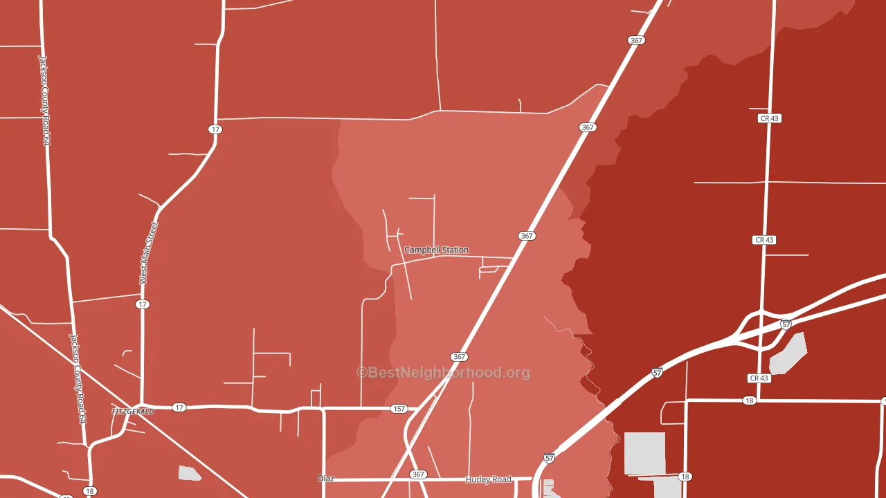 Campbell Station, AR block-group political-lean map