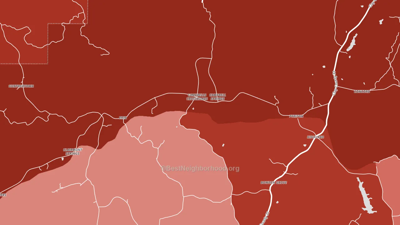 Campbells Crossroads, AL block-group political-lean map