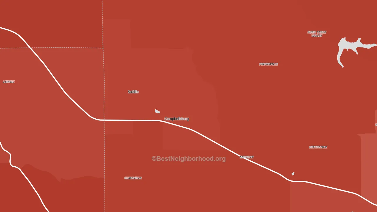 Campbellsburg, IN block-group political-lean map