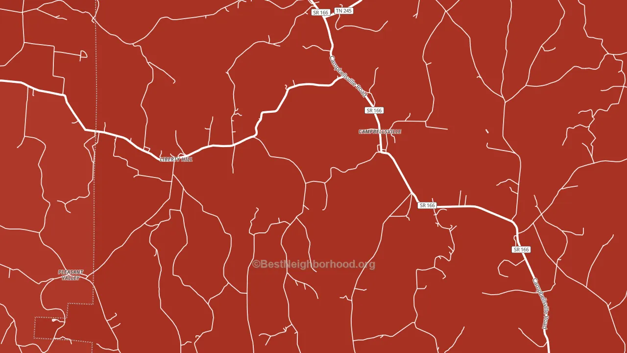 Campbellsville, TN block-group political-lean map