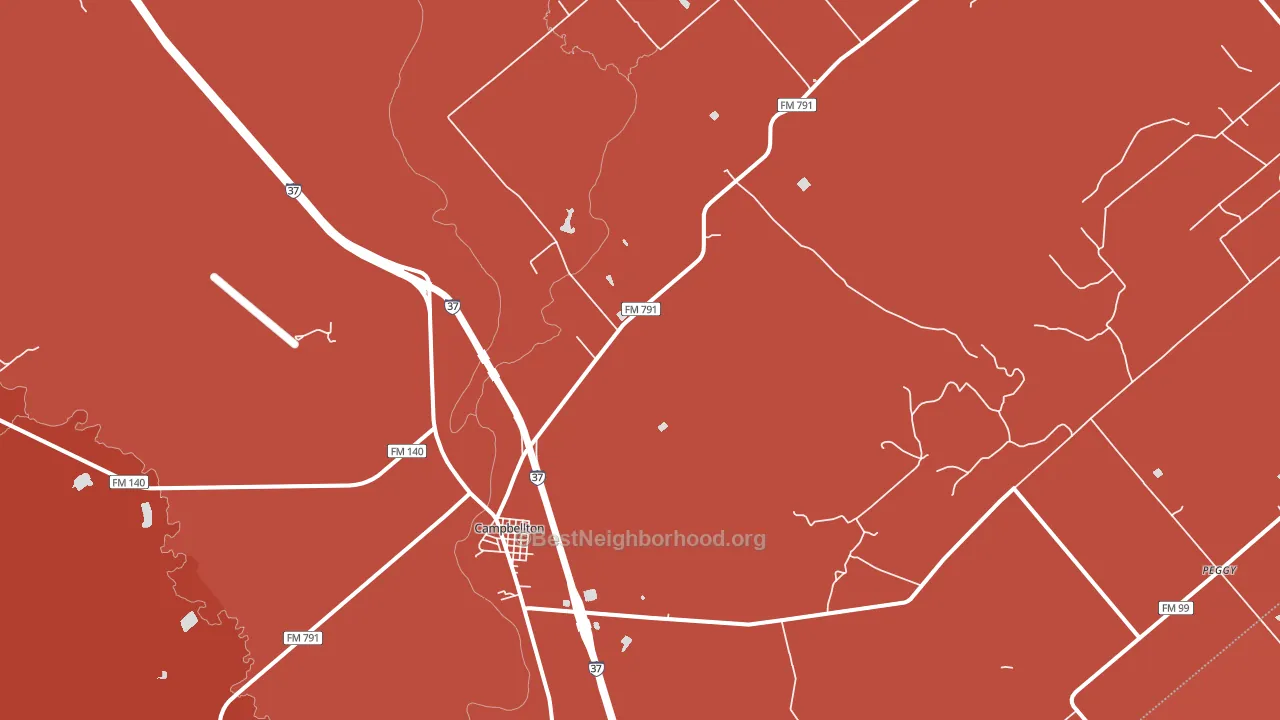 Campbellton, TX block-group political-lean map