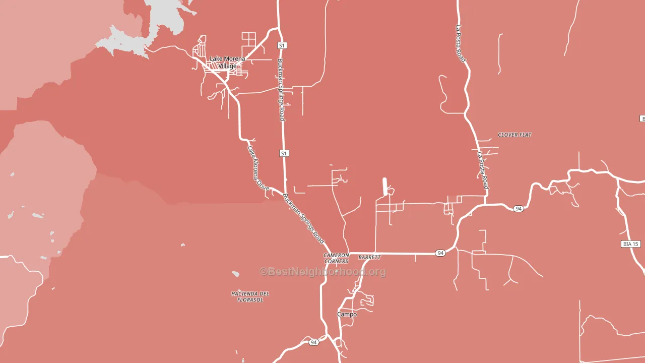 Campo, CA block-group political-lean map