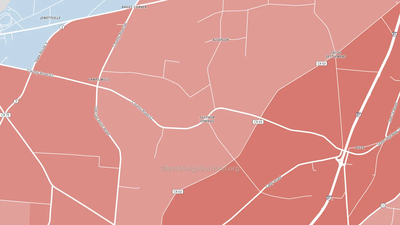 Camps Mills, NY block-group political-lean map