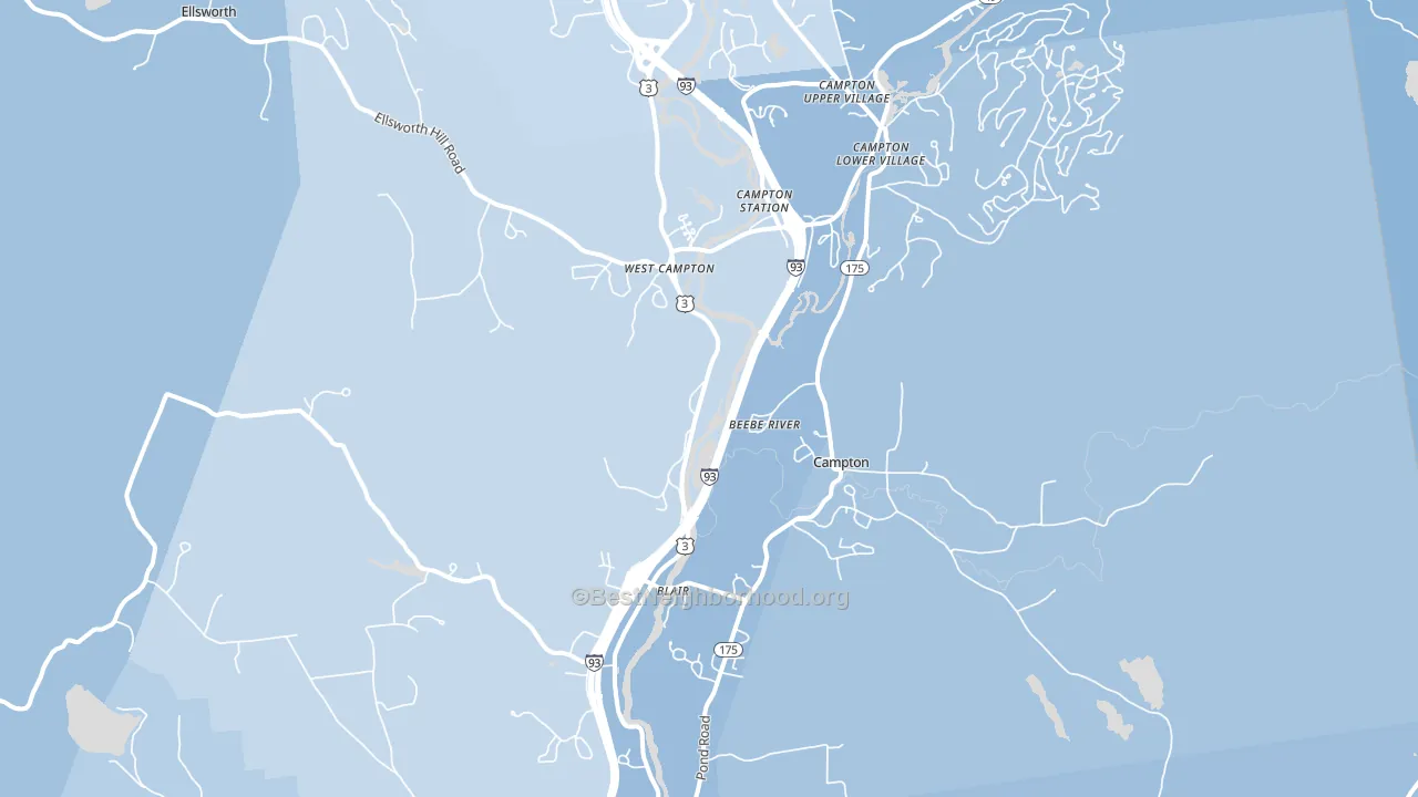 Campton, NH block-group political-lean map