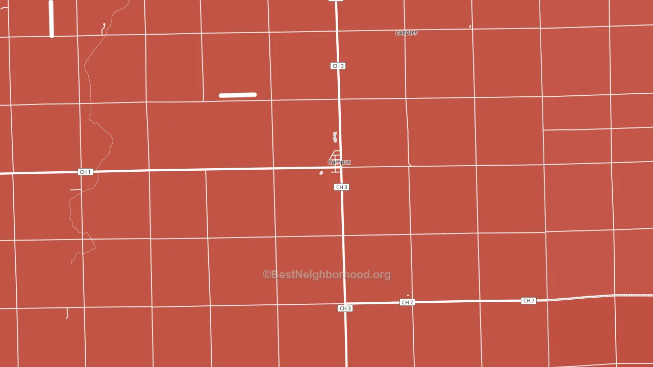 Campus, IL block-group political-lean map