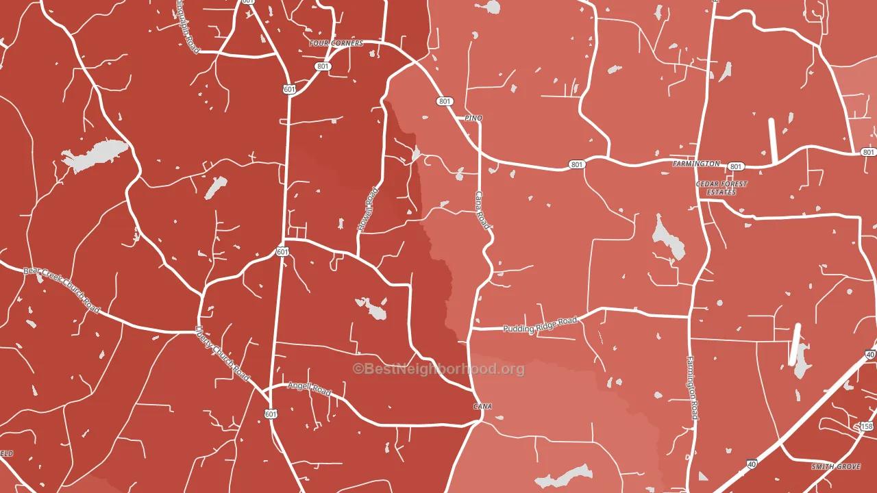 Cana, NC block-group political-lean map