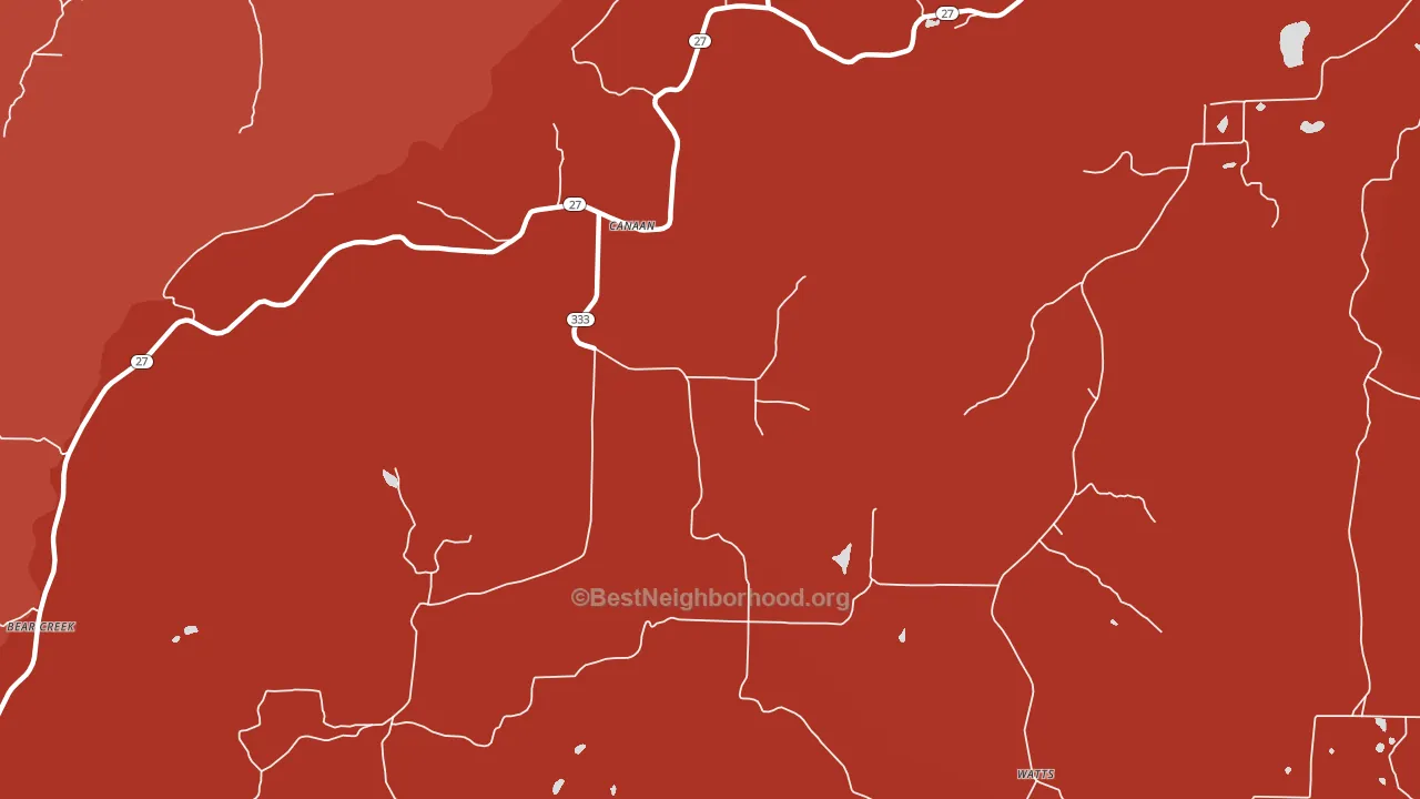 Canaan, AR block-group political-lean map