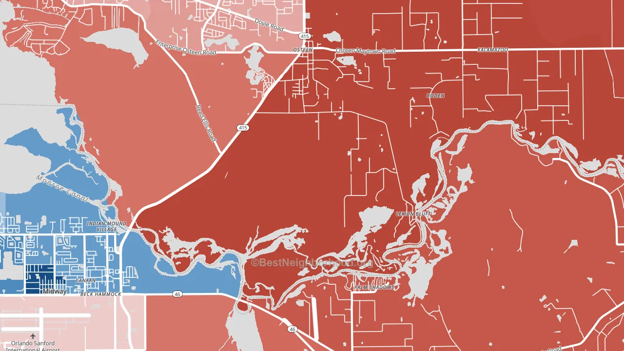 Canaan, FL block-group political-lean map