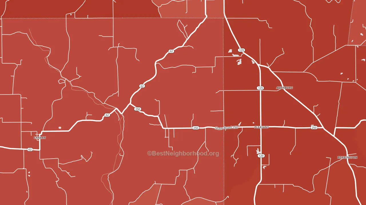 Canaan, IN block-group political-lean map
