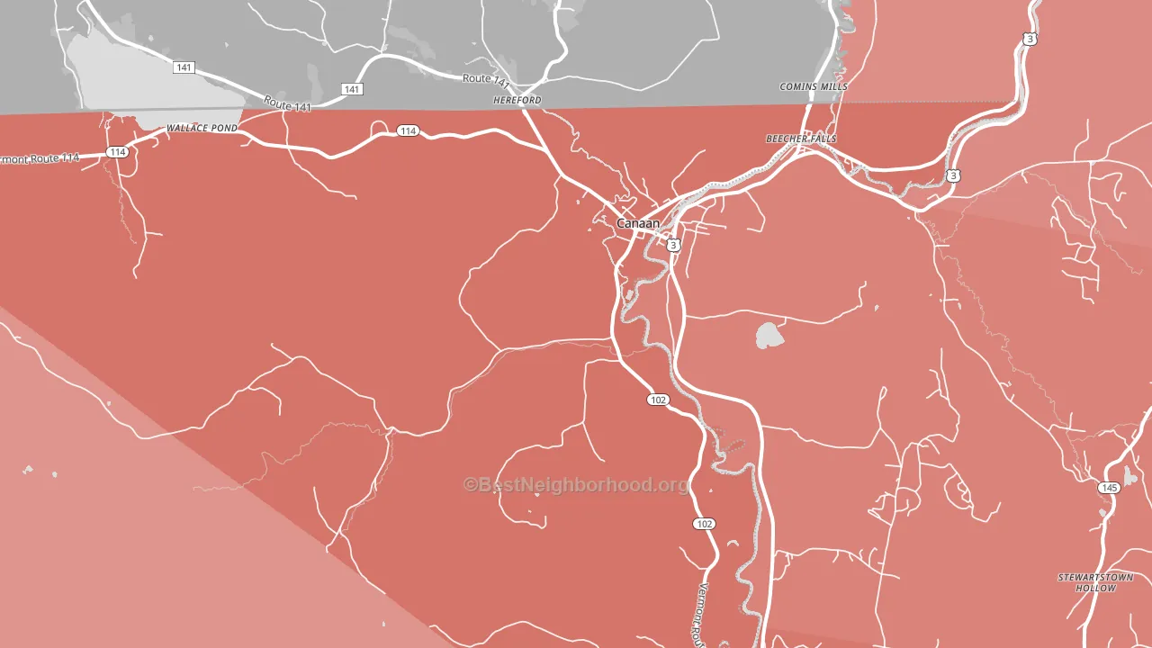 Canaan, VT block-group political-lean map