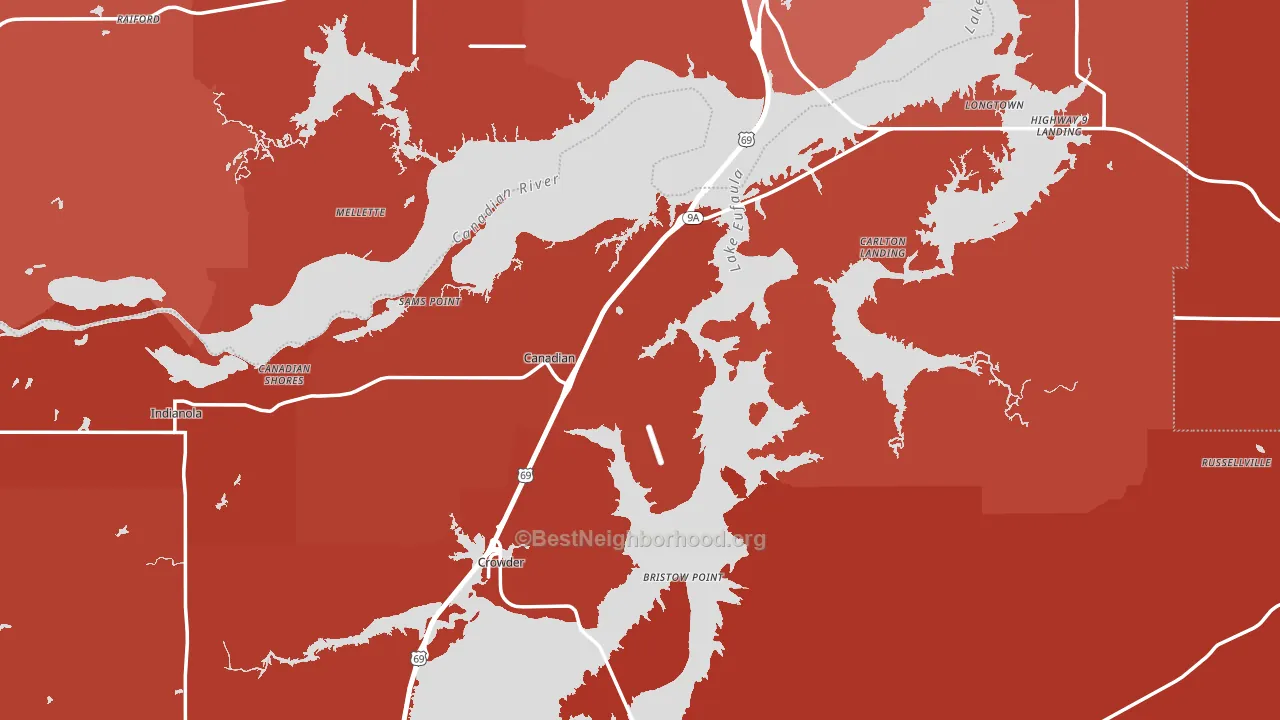 Canadian, OK block-group political-lean map