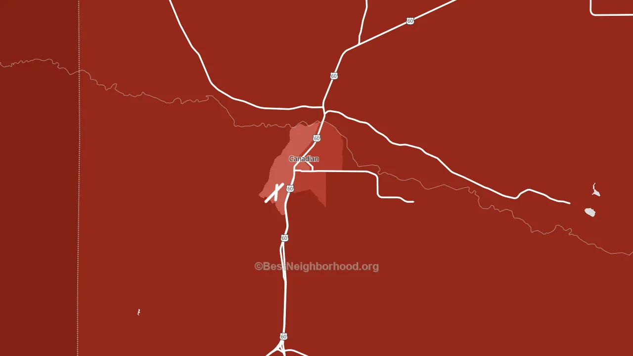 Canadian, TX block-group political-lean map