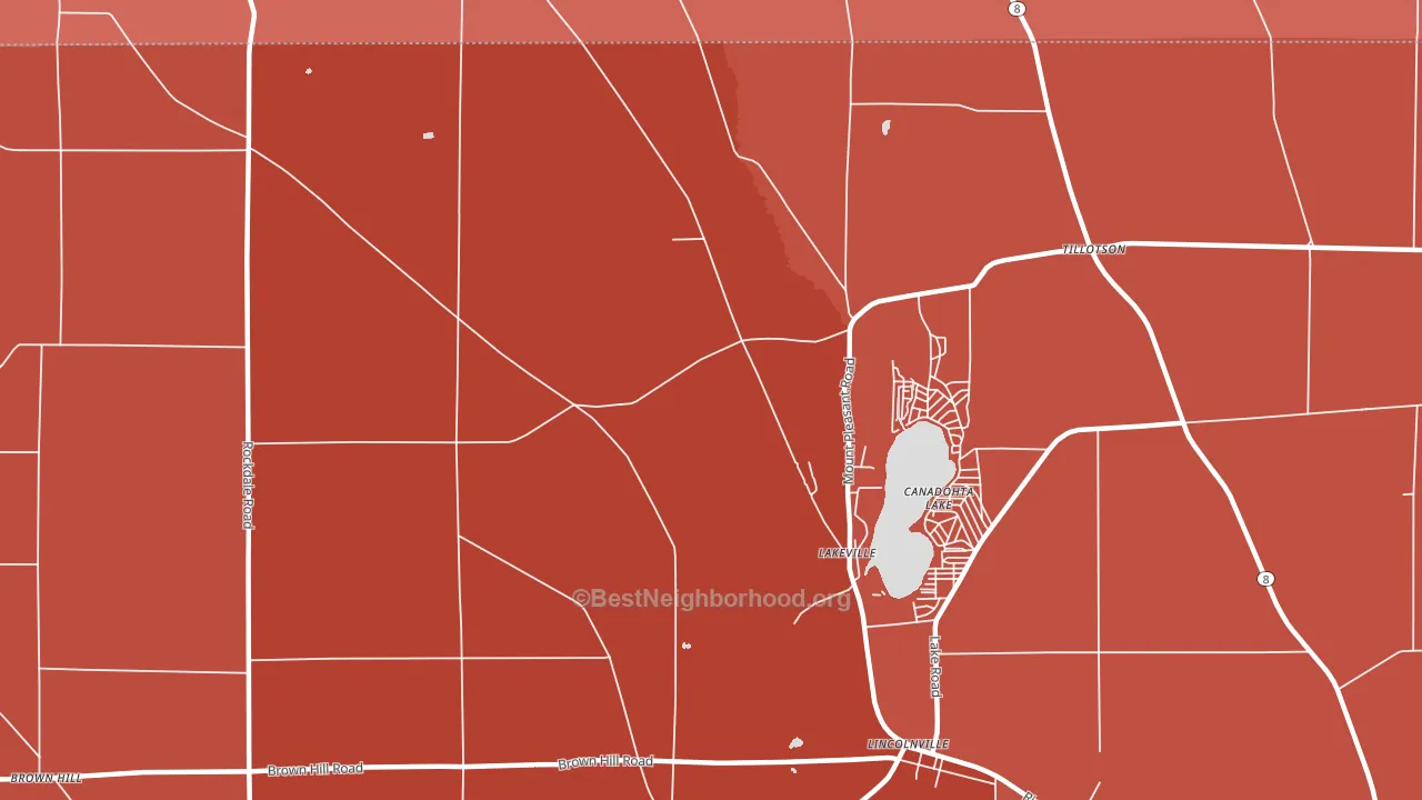 Canadohta Lake, PA block-group political-lean map