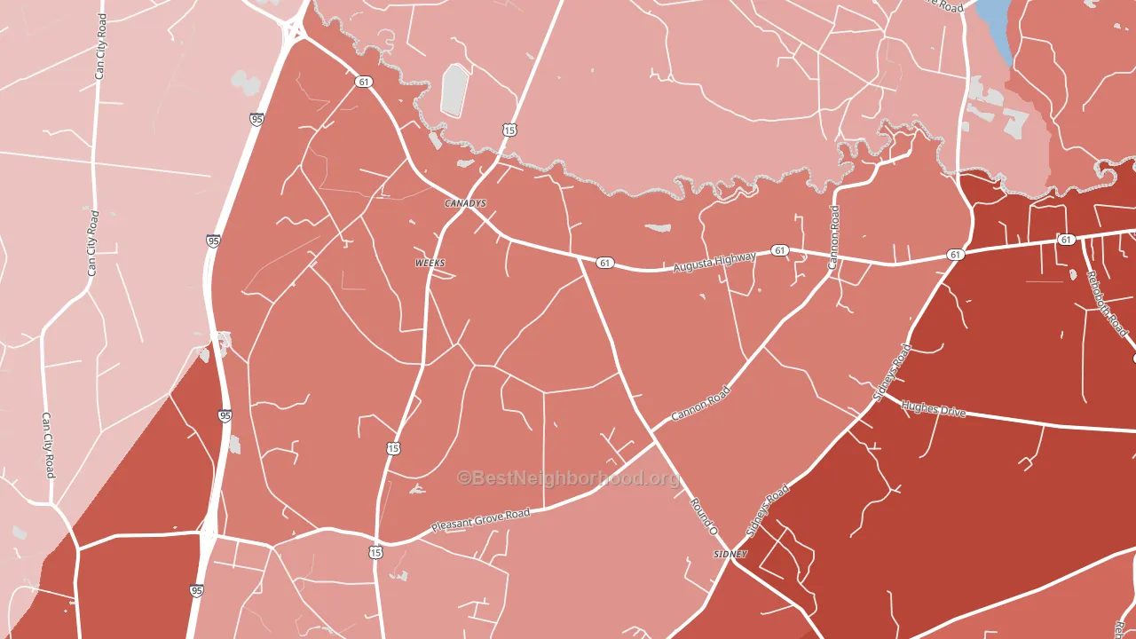 Canadys, SC block-group political-lean map