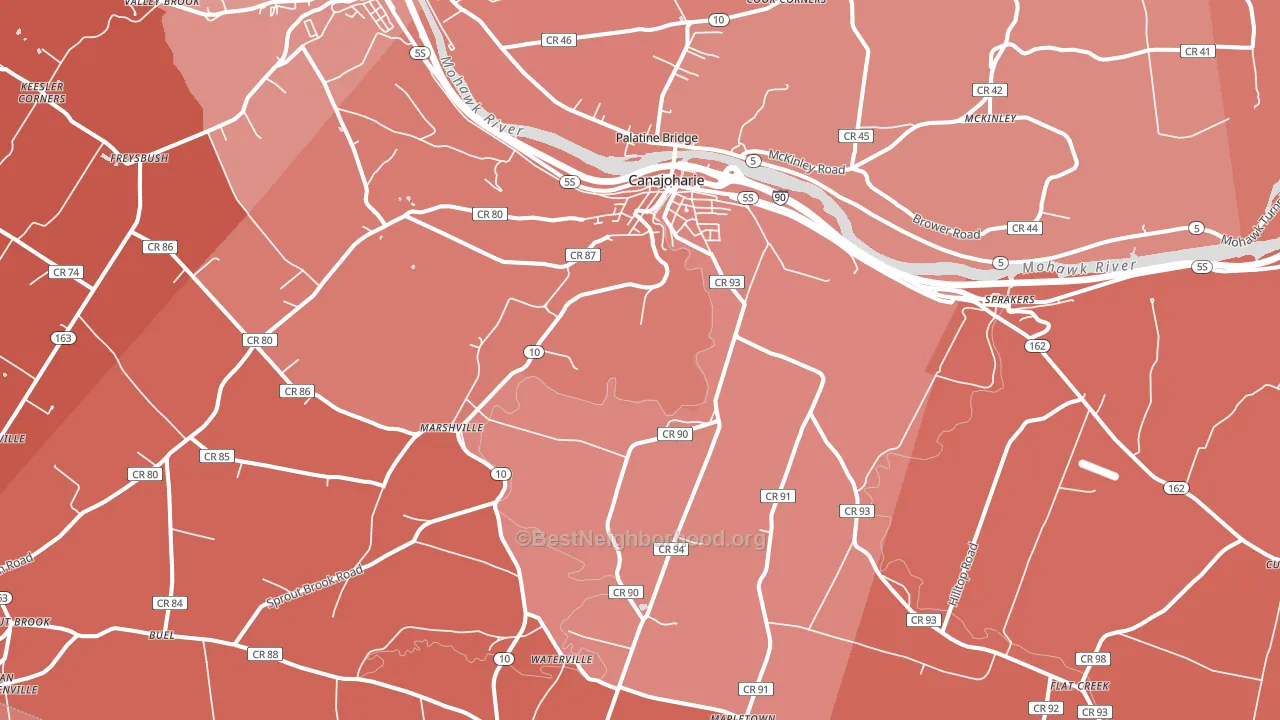 Canajoharie, NY block-group political-lean map