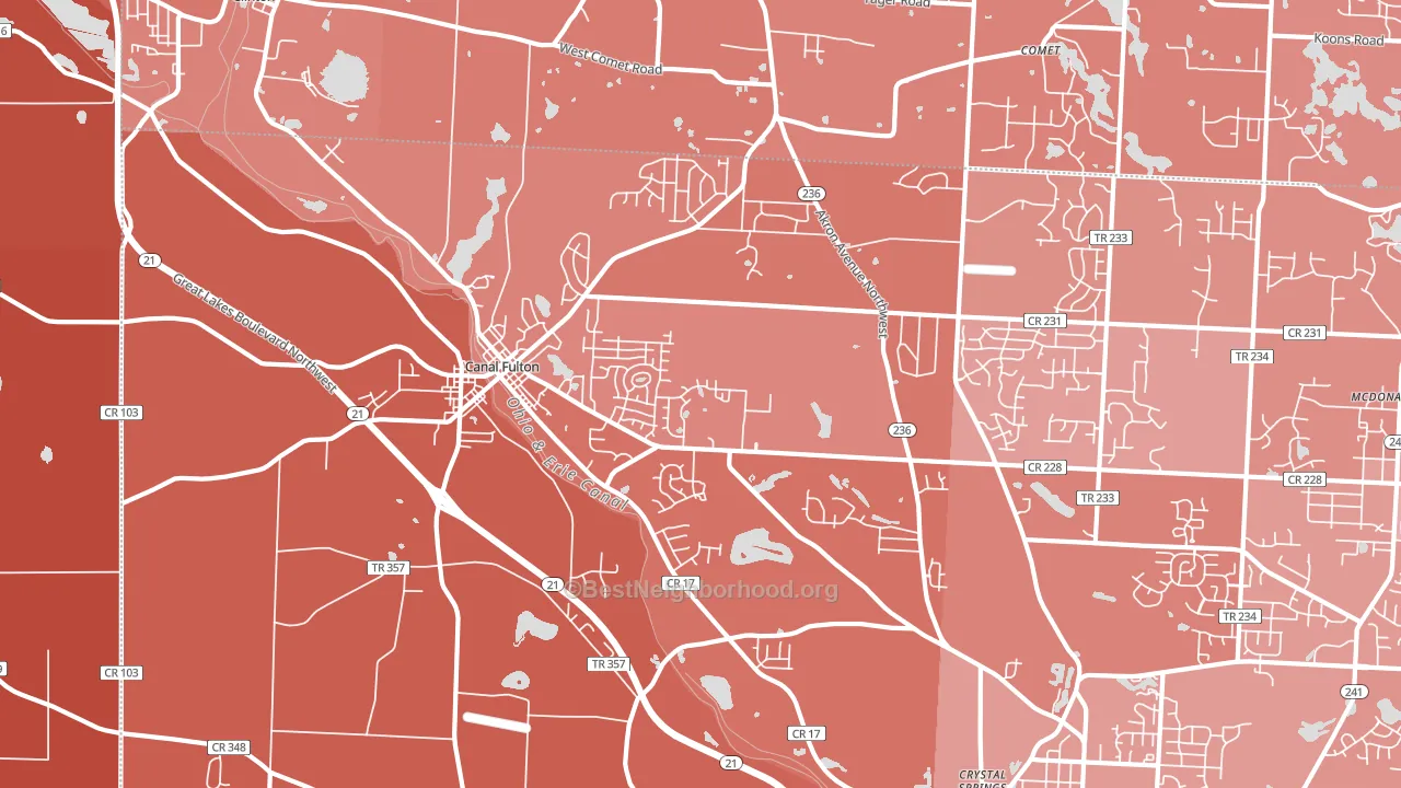 Canal Fulton, OH block-group political-lean map