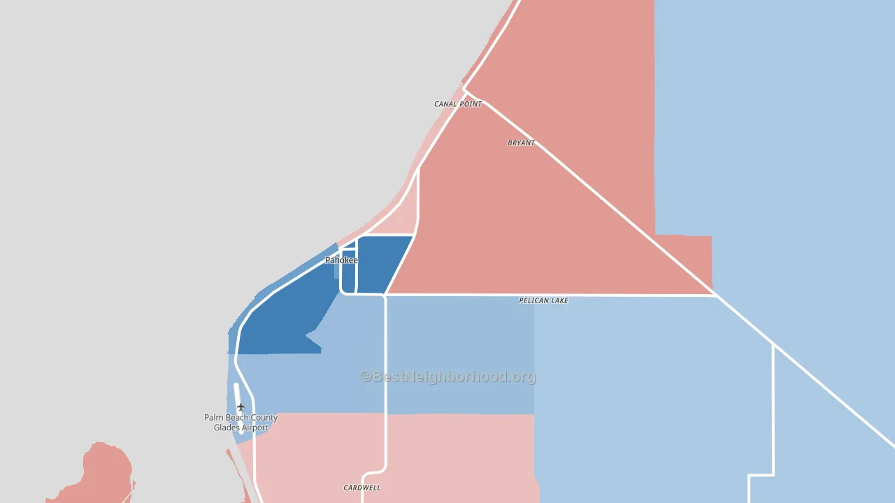 Canal Point, FL block-group political-lean map