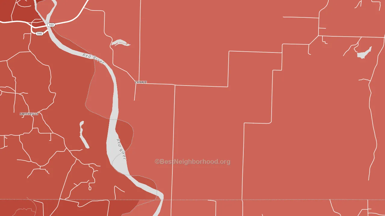Canale, AR block-group political-lean map