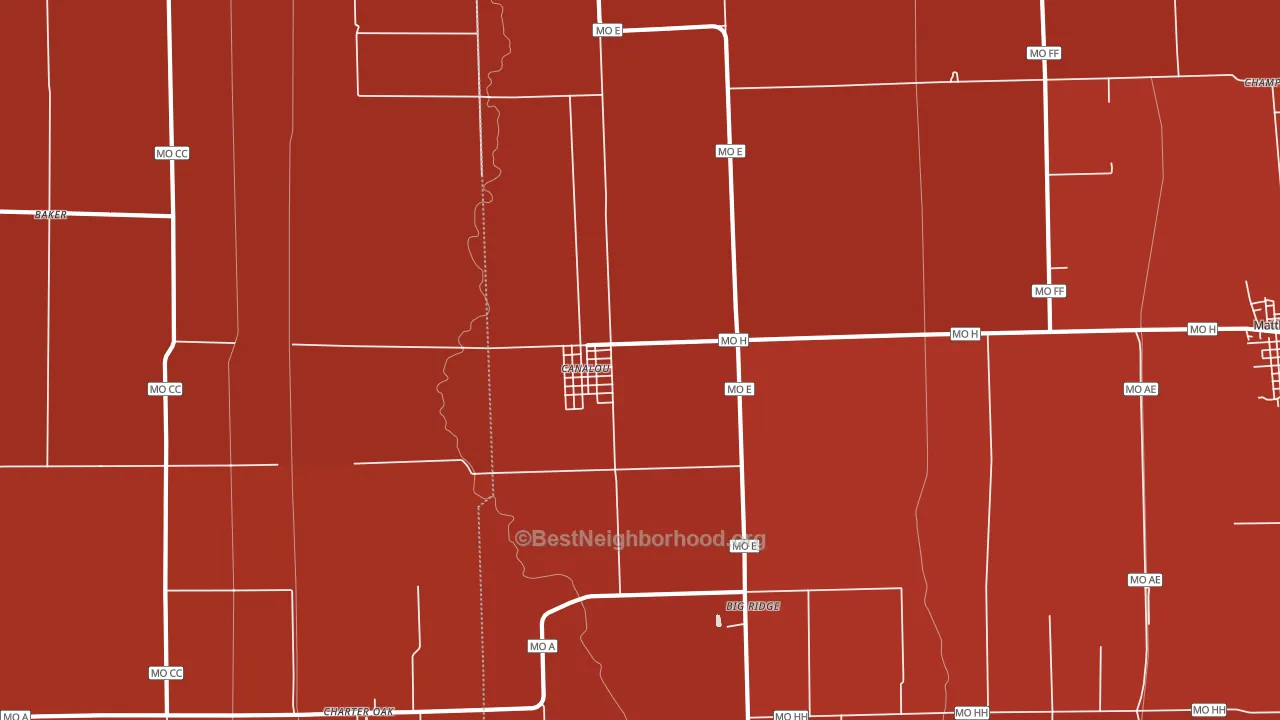 Canalou, MO block-group political-lean map