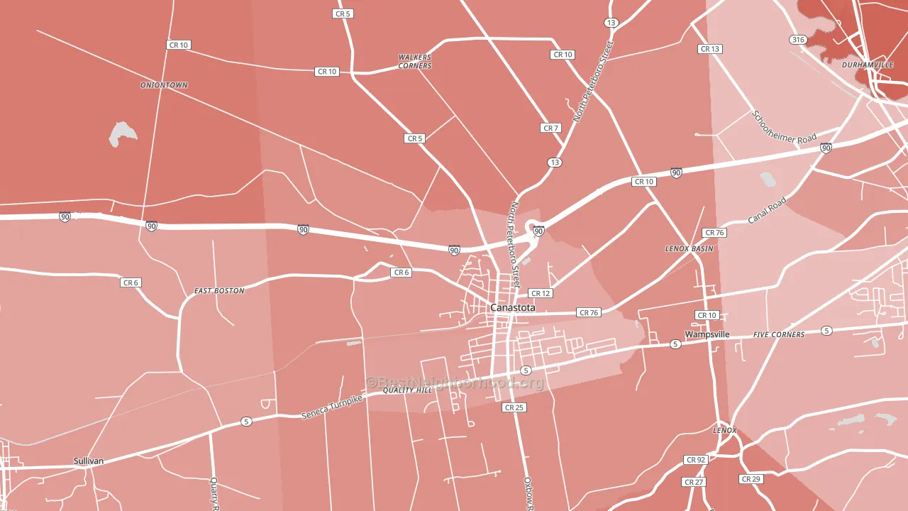 Canastota, NY block-group political-lean map