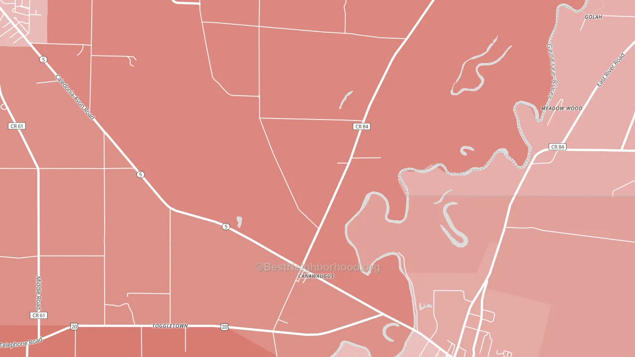 Canawaugus, NY block-group political-lean map