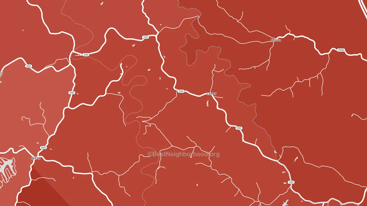Canby, KY block-group political-lean map