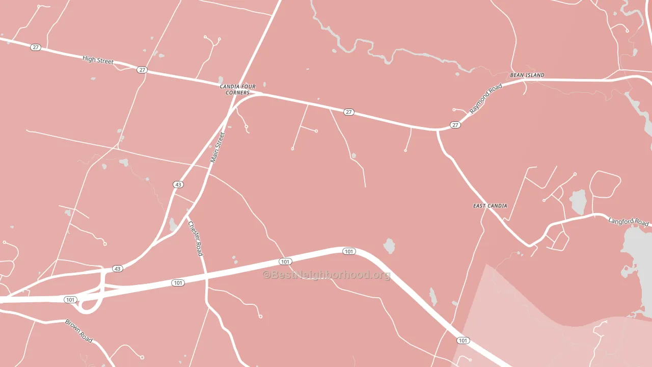 Candia Four Corners, NH block-group political-lean map