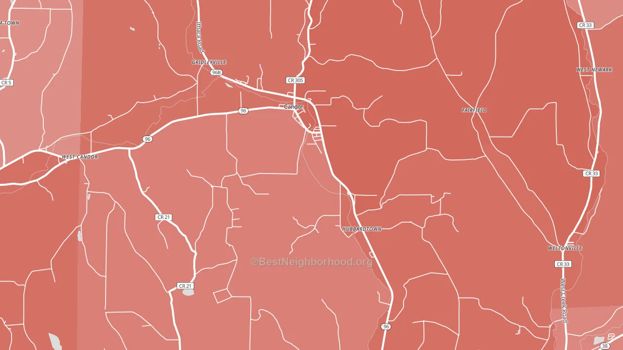 Candor, NY block-group political-lean map