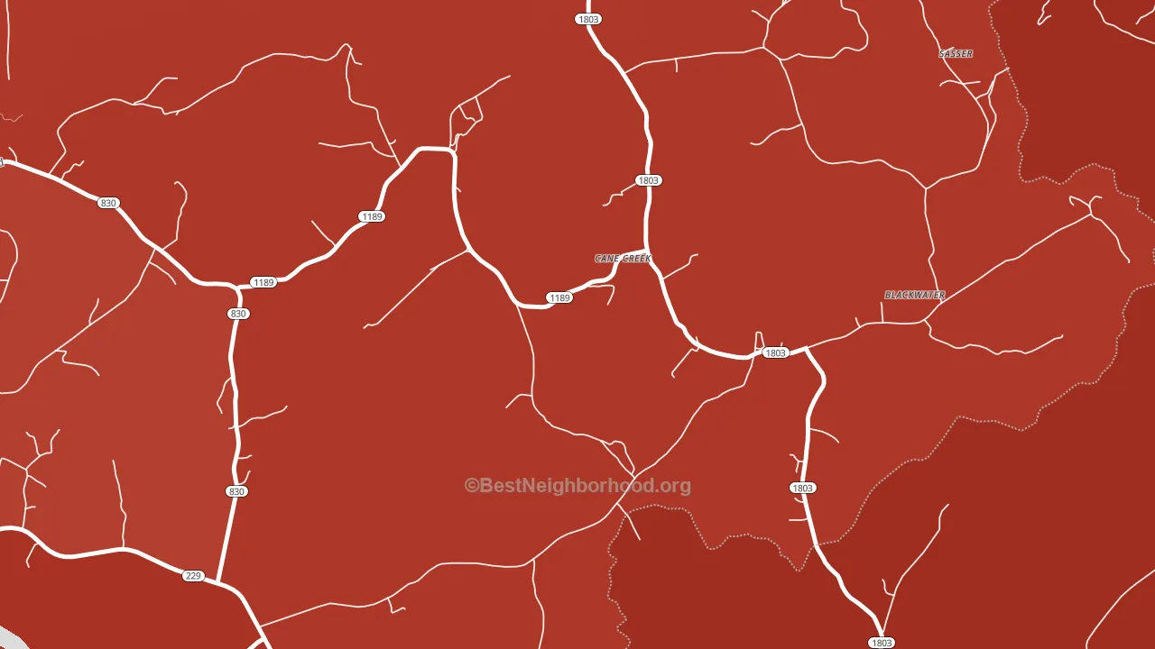 Cane Creek, KY block-group political-lean map