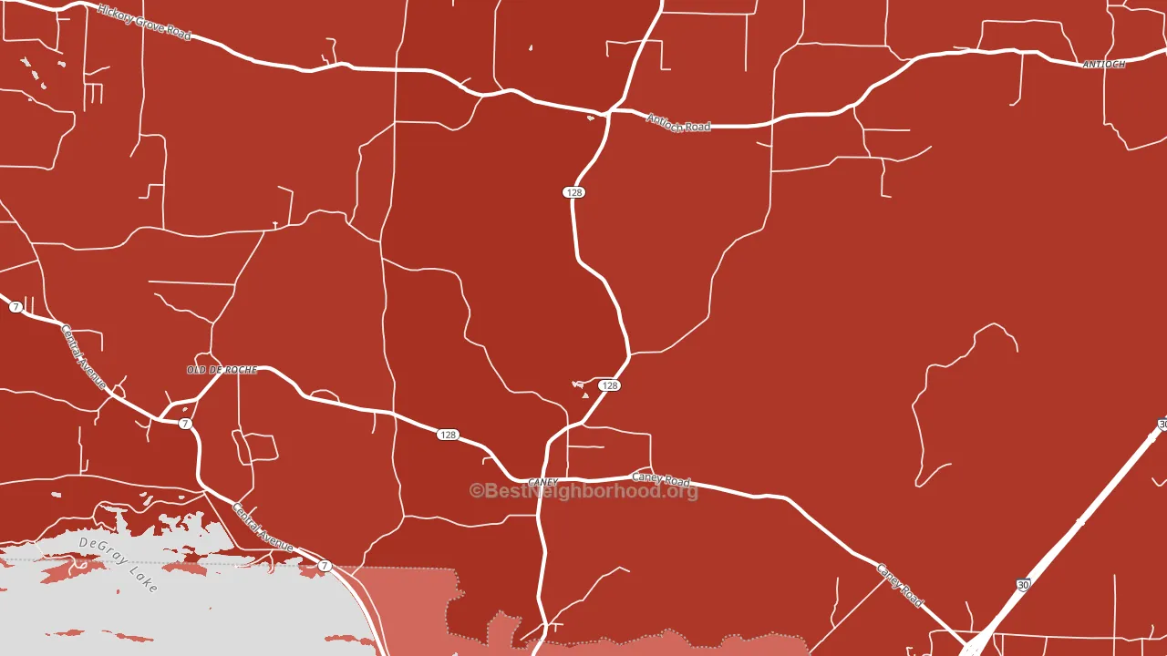 Caney, AR block-group political-lean map