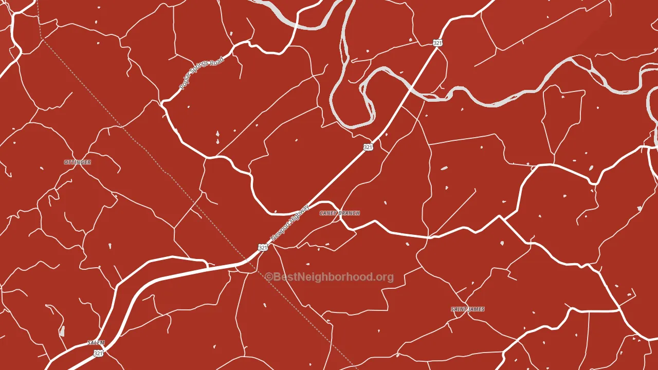 Caney Branch, TN block-group political-lean map