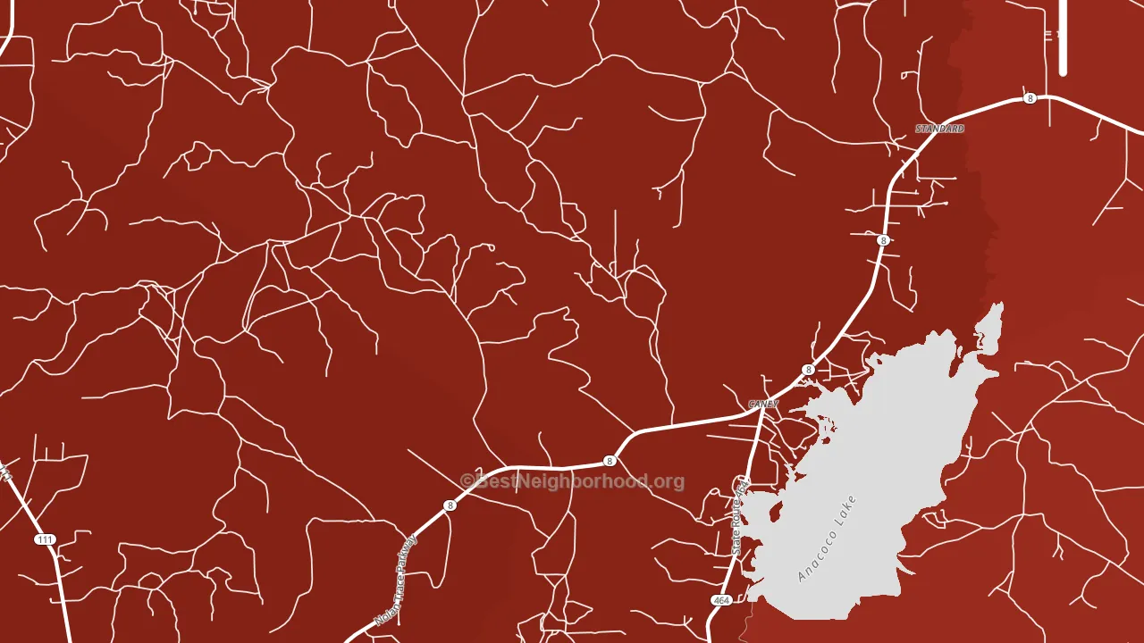 Caney, LA block-group political-lean map