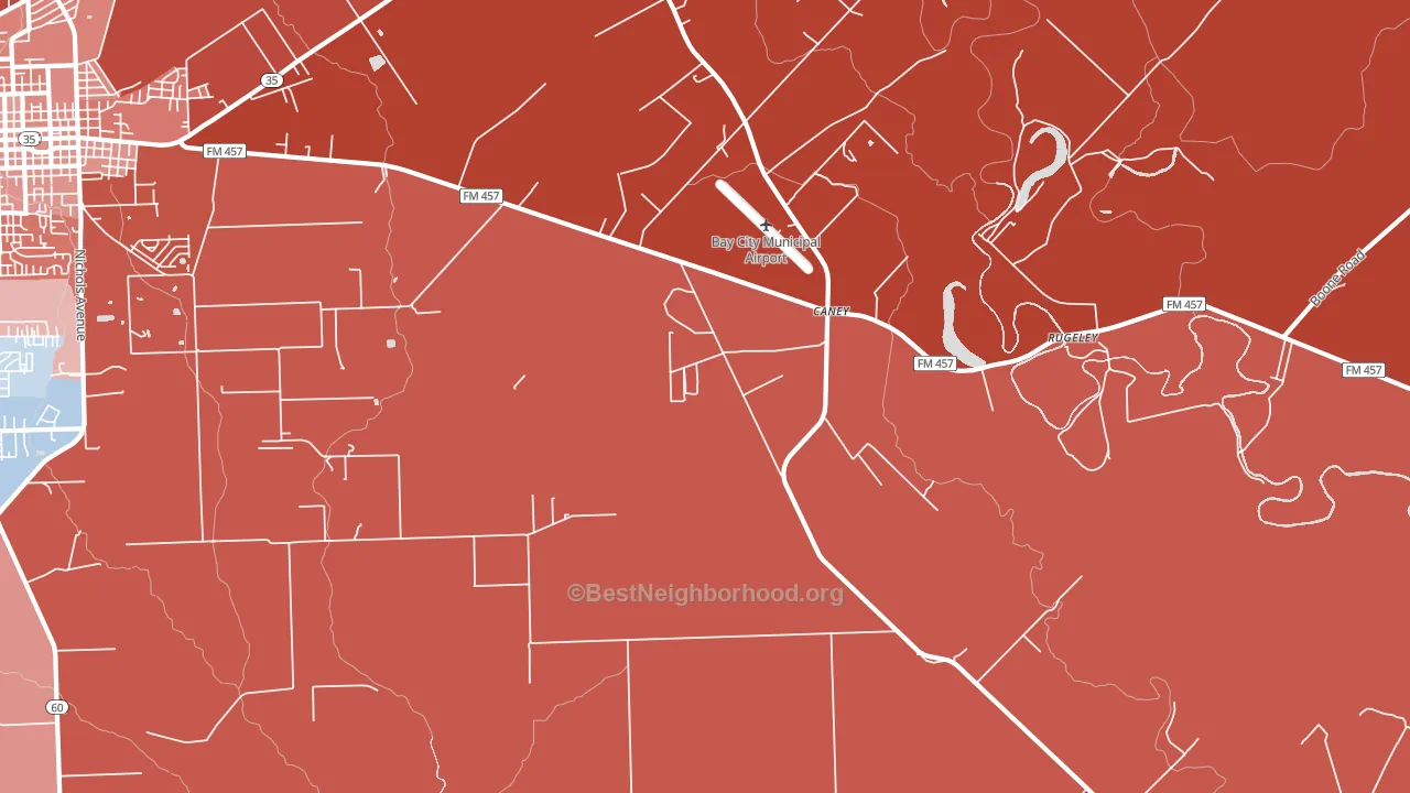 Caney, TX block-group political-lean map