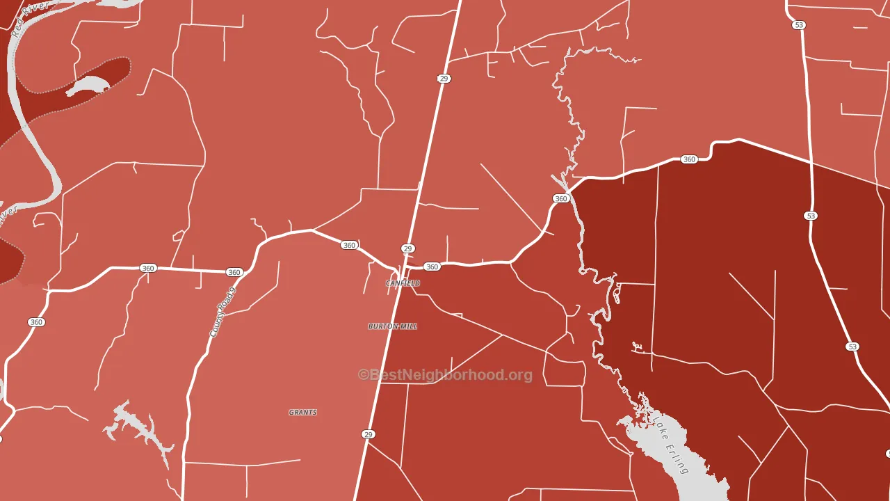 Canfield, AR block-group political-lean map