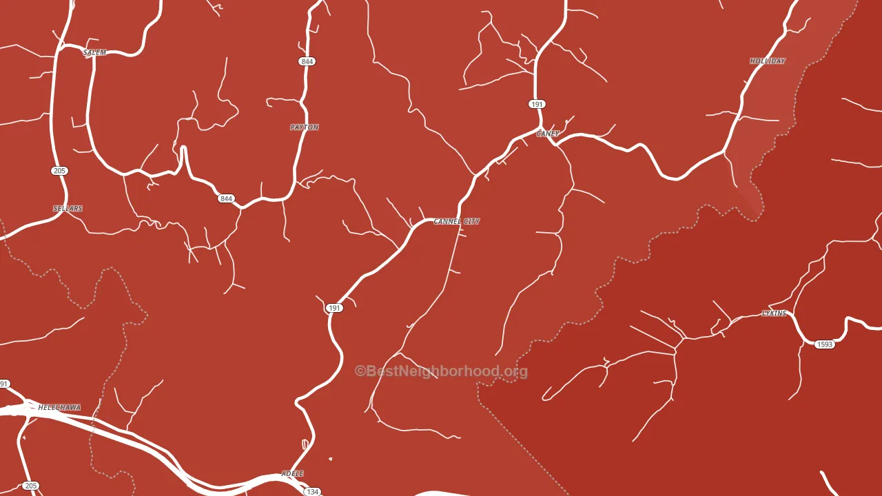 Cannel City, KY block-group political-lean map
