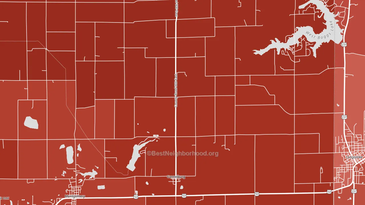 Cannelburg, IN block-group political-lean map